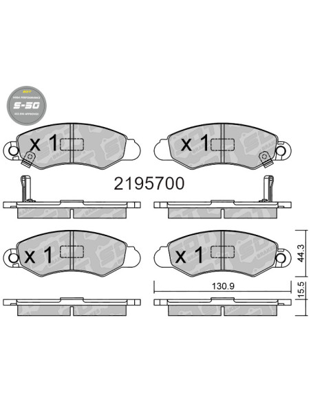 PASTILLAS DE FRENO HIGH PERFORMANCE S50 SUBARU / SUZUKI
