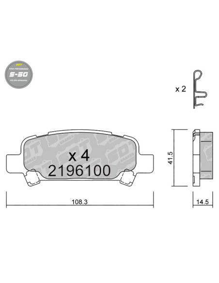 PASTILLAS DE FRENO HIGH PERFORMANCE S50 SUBARU