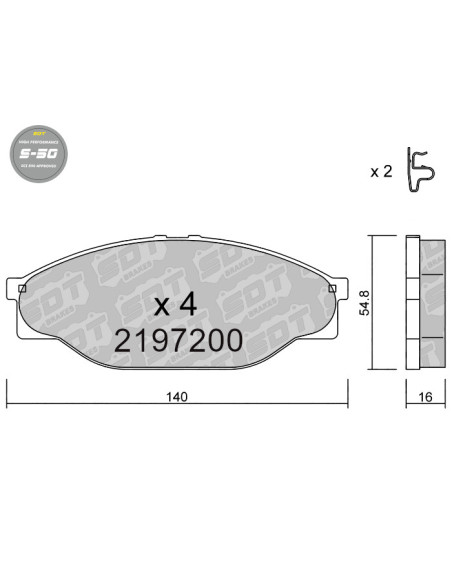 PASTILLAS DE FRENO HIGH PERFORMANCE S50 TOYOTA