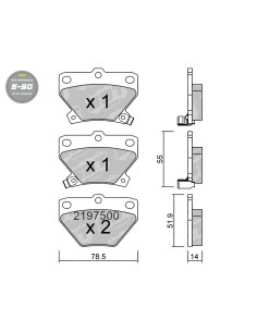 PASTILLAS DE FRENO TRASERAS HIGH PERFORMANCE S50 TOYOTA CELICA / COROLLA / PRIUS / YARIS (PINZA DE FRENO AKEBONO)