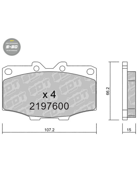PASTILLAS DE FRENO HIGH PERFORMANCE S50 TOYOTA