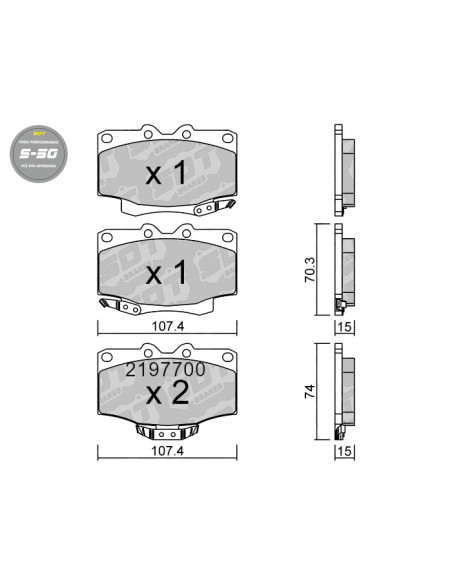 PASTILLAS DE FRENO HIGH PERFORMANCE S50 TOYOTA
