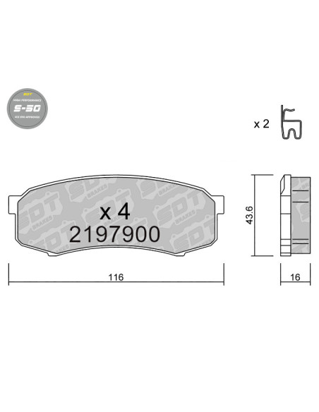PASTILLAS DE FRENO TRASERAS HIGH PERFORMANCE S50 MITSUBISHI MONTERO IV V80 V90 TOYOTA FJ CRUISER LAND CRUISER HDJ80 KDJ120