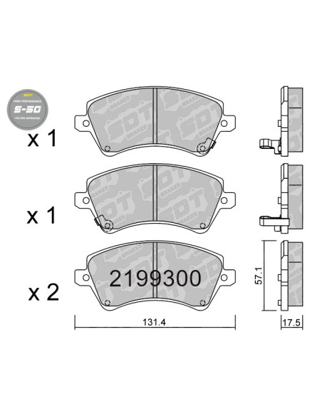 PASTILLAS DE FRENO DELANTERAS HIGH PERFORMANCE S50 TOYOTA COROLLA E12