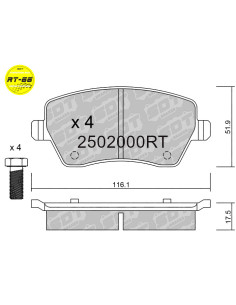 PASTILLAS DE FRENO DELANTERAS RACING RT66 NISSAN MICRA K12 K13 K14 RENAULT CLIO MK3 MK4 SUZUKI SWIFT III