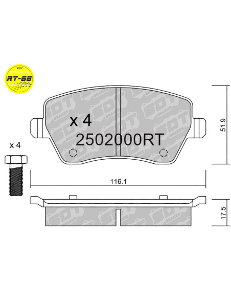 PASTILLAS DE FRENO DELANTERAS RACING RT66 NISSAN MICRA K12 K13 K14 RENAULT CLIO MK3 MK4 SUZUKI SWIFT III