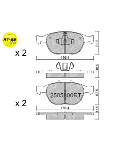 FRONT RACING BRAKEPADS RT66 FORD FIESTA ST150 FOCUS ST170 TOURNEO CONNECT TRANSIT CONNECT