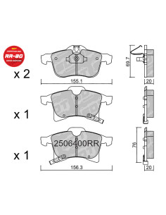 PASTILLAS DE FRENO DELANTERAS RACING RR80 OPEL ASTRA H CORSA C CORSA D CORSA E MERIVA ZAFIRA