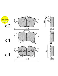 PASTILLAS DE FRENO DELANTERAS RACING RT66 OPEL ASTRA H CORSA C CORSA D CORSA E MERIVA ZAFIRA