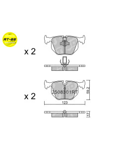PASTILLAS DE FRENO TRASERAS RACING RT66 BMW SERIE 3 E46 M5 E39 SERIE 7 E38 X3 E83 X5 E53 Z4 M E85 LAND RANGE ROVER