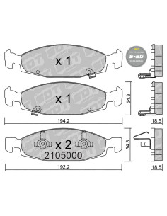 PASTILLAS DE FRENO DELANTERAS HIGH PERFORMANCE S50 JEEP OFF-ROAD GRAND CHEROKEE WJ-WG
