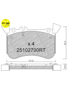 PASTILLAS DE FRENO DELANTERAS RACING RT66  MERCEDES AMG A45 176 CLA 45 AMG GLA 45 AMG