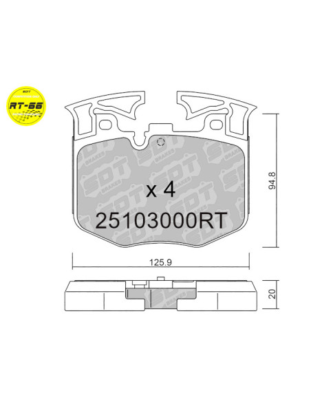 PASTILLAS DE FRENO DELANTERAS RACING RT66 BMW 5 G30 6 G32 7 G11 X3 G01 X4 G02 X5 G05 Z4 G29 SUPRA DB41
