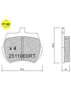 PASTILLAS DE FRENO DELANTERAS RACING RT66 INNOCENTI MILLE OPEL FIRENZA VIVA ROVER MINI TRIUMPH TR7