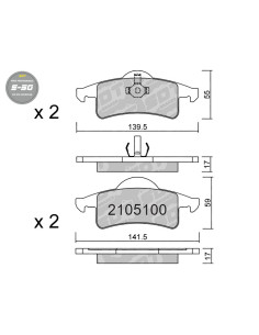 PASTILLAS DE FRENO TRASERAS HIGH PERFORMANCE S50 JEEP OFF-ROAD GRAND CHEROKEE WJ-WG