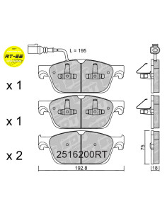 PASTILLAS DE FRENO DELANTERAS RACING RT66 VOLKSWAGEN MULTIVAN T5 TRANSPORTER T5 T6 (SPECIAL ARMOURED)