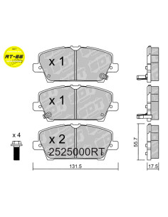 PASTILLAS DE FRENO DELANTERAS RACING RT66 HONDA CIVIC VIII FN FK