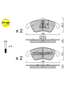 PASTILLAS DE FRENO DELANTERAS RACING RT66 AUDI A4 B8 A5 8T 8F FORD FOCUS MK2