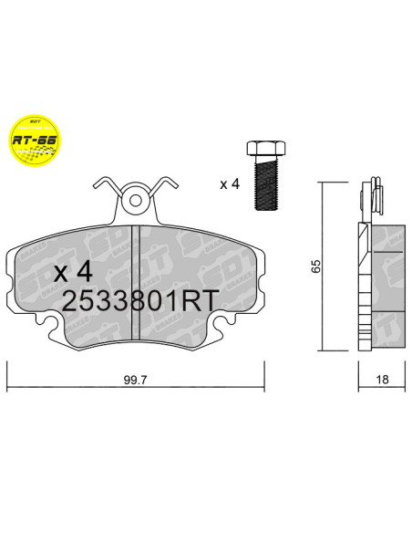 PASTILLAS DE FRENO DELANTERAS RACING RT66 DACIA PEUGEOT 205 GTI 309 GTI RENAULT ALPINE CLIO R5 GT TURBO R11 R19