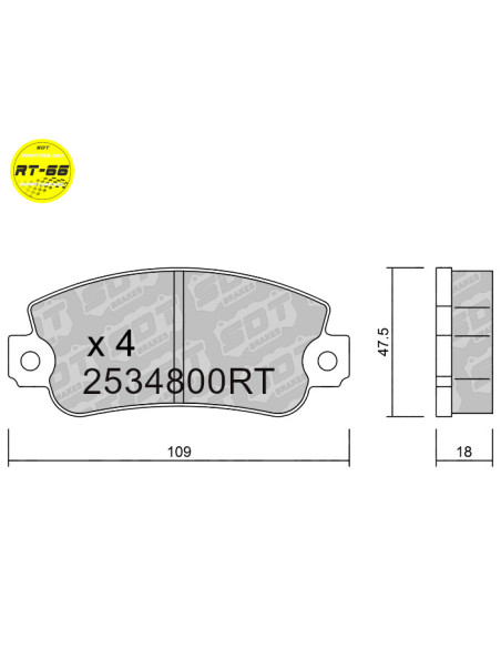 PASTILLAS DE FRENO DELANTERAS RACING RT66 AUTOBIANCHI Y10 FIAT PANDA 141 UNO LANCIA SEAT PANDA RONDA