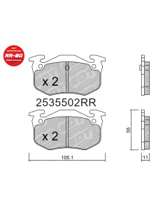 PASTILLAS DE FRENO TRASERAS RACING RR80 CITROEN SAXO ZX PEUGEOT 106 205 206 306 309 RENAULT R5 GT TURBO R11