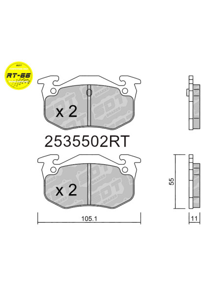 REAR RACING BRAKEPADS RT66 CITROEN SAXO ZX PEUGEOT 106 205 206 306 309 RENAULT R5 GT TURBO R11