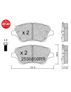 FRONT RACING BRAKEPADS RR80 FORD BMAX FIESTA VII 1.6i 16V ST200