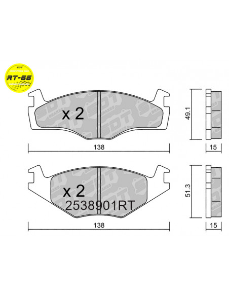 FRONT RACING BRAKEPADS RT66 SEAT IBIZA MK2 VW GOLF II GTI POLO