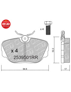 PASTILLAS DE FRENO DELANTERAS RACING RR80 BMW SERIE 3 E30 Z1