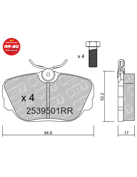 PASTILLAS DE FRENO DELANTERAS RACING RR80 BMW SERIE 3 E30 Z1