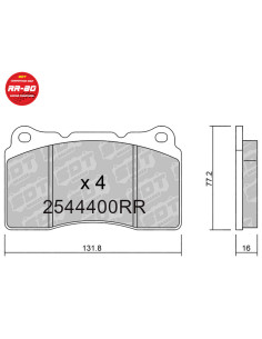 PASTILLAS DE FRENO DELANTERAS RACING RR80 147 GTA CUPRA BREMBO CIVIC FK8 MITSU EVOLUTION MEGANE RS IMPREZA TESLA
