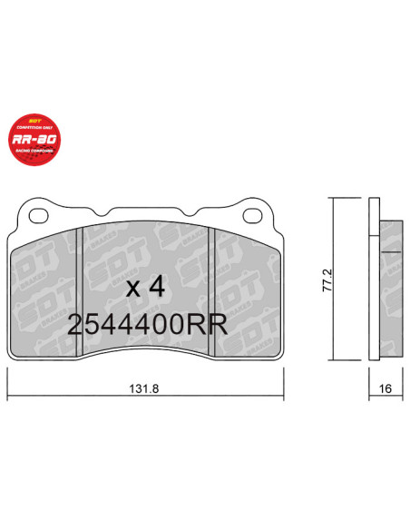 RACING BRAKEPADS RR80 147 GTA CUPRA BREMBO CIVIC FK8 MITSU EVOLUTION MEGANE RS IMPREZA TESLA