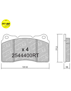 PASTILLAS DE FRENO DELANTERAS RACING RT66 147 GTA AUDI CUPRA BREMBO CIVIC FK8 MITSU EVOLUTION MEGANE RS IMPREZA TESLA