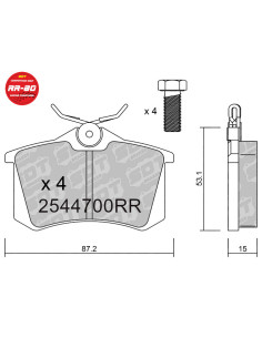PASTILLAS DE FRENO TRASERAS RACING RR80 AUDI CITROEN DS PEUGEOT SEAT SKODA VW GTI CUPRA