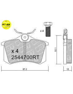 PASTILLAS DE FRENO TRASERAS RACING RT66 AUDI CITROEN DS PEUGEOT SEAT SKODA VW GTI CUPRA