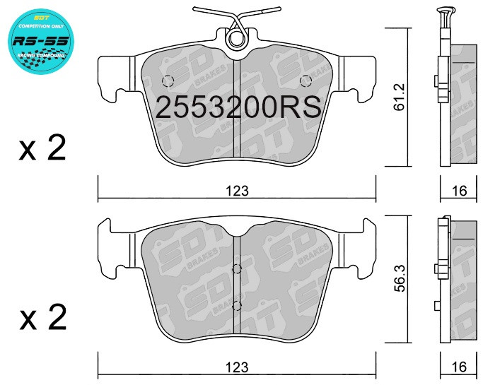 Pastillas Traseras Racing RS55 EPB Audi A3 8V Cupra Ateca Formentor Seat Leon 5F Vw Golf Vii (Freno De Mano Eléctrico)